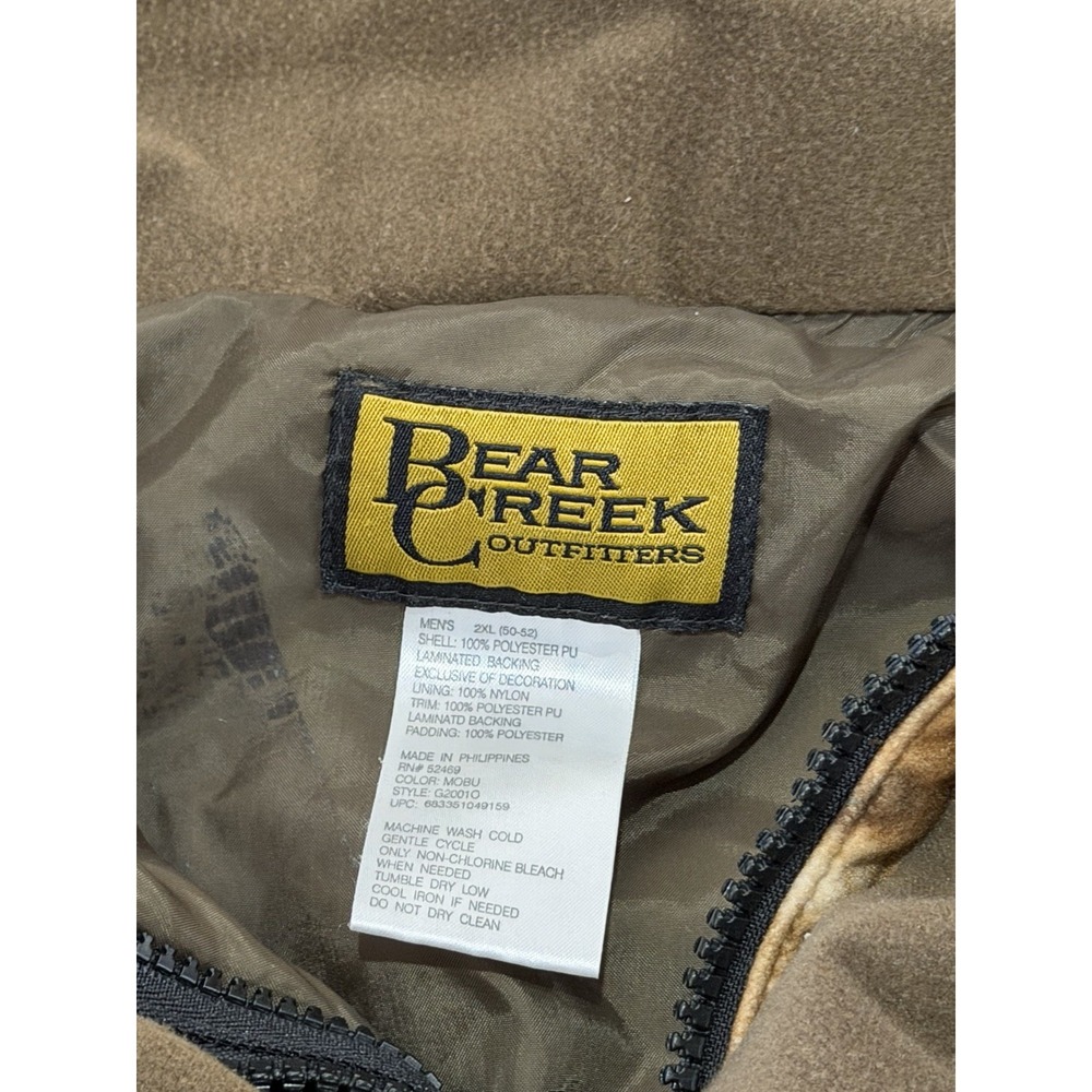 Bear Creek Outfitters Mossy Oak Camouflage Coat Jacket Mens Size 2XL Full Zipper - Picture 6 of 16
